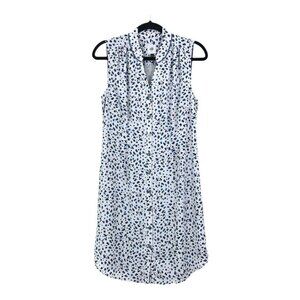 CAbi Womens Size Small #5233 White Leopard Print Camilla Shirt Dress